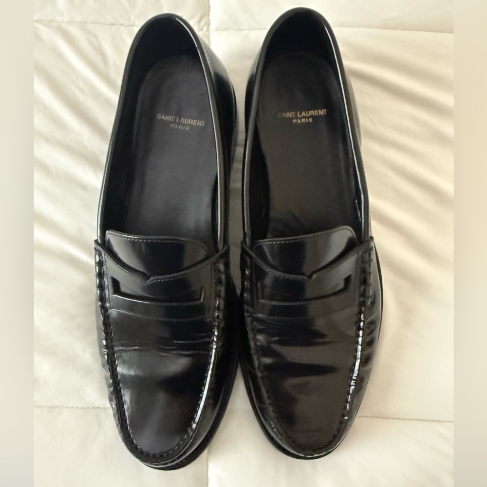 Saint Laurent Patent Black Loafers